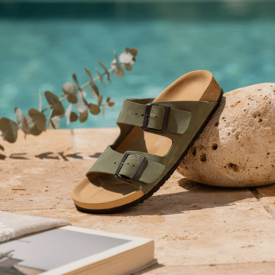 Sandals at the swimming pool